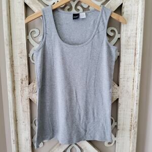 Cami Women's Sleeveless Basic Scoop Neck Cotton Tank Top in Gray Size Medium
